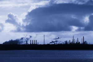 stock image of smokestacks