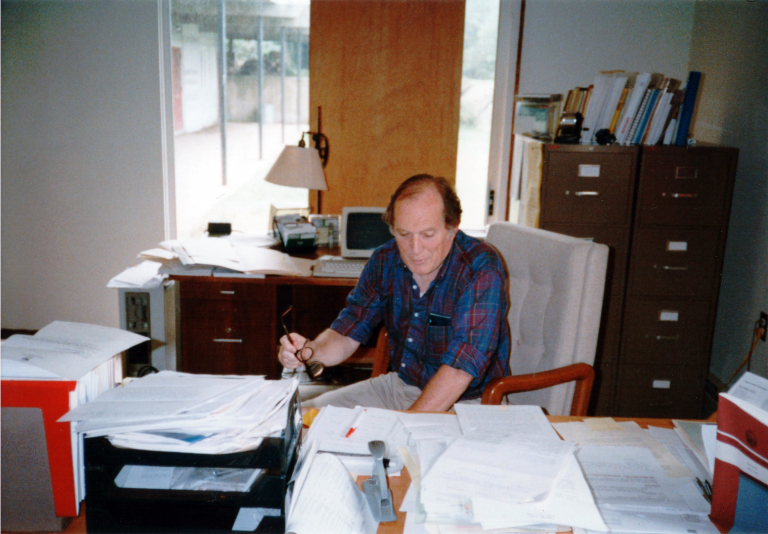 Dr. George Woodwell at his desk