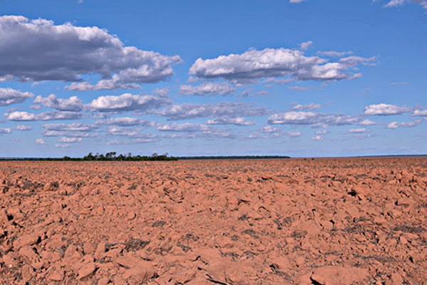 Freshly turned Brazil cropfield