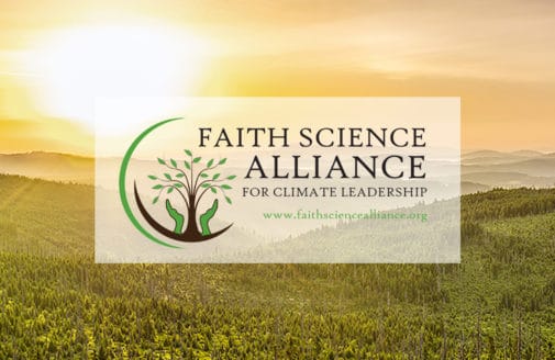 Faith Science Alliance logo on sunrise background