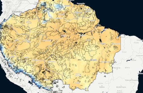 screen capture of interactive climate map