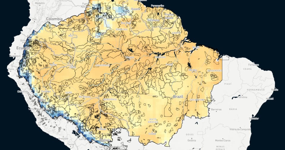 screen capture of interactive climate map