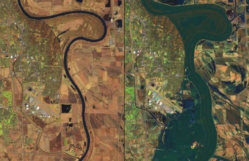 NASA photo images of flooding in Nebraska.