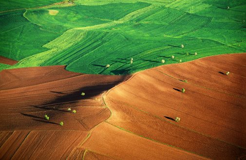 IPCC cover photo image of a large two-tone field.