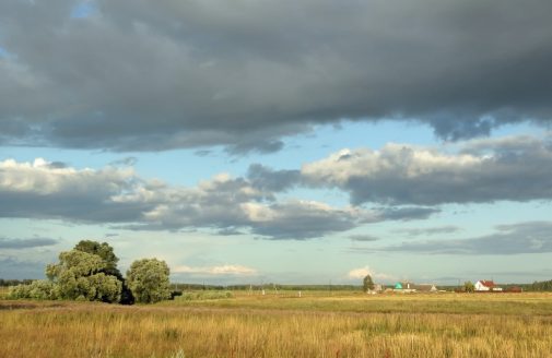 Stock image of Russian farmland.