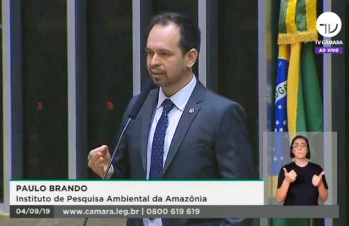 Dr. Paulo Brando testifying about Amazon deforestation and firesbefore the Brazilian congress