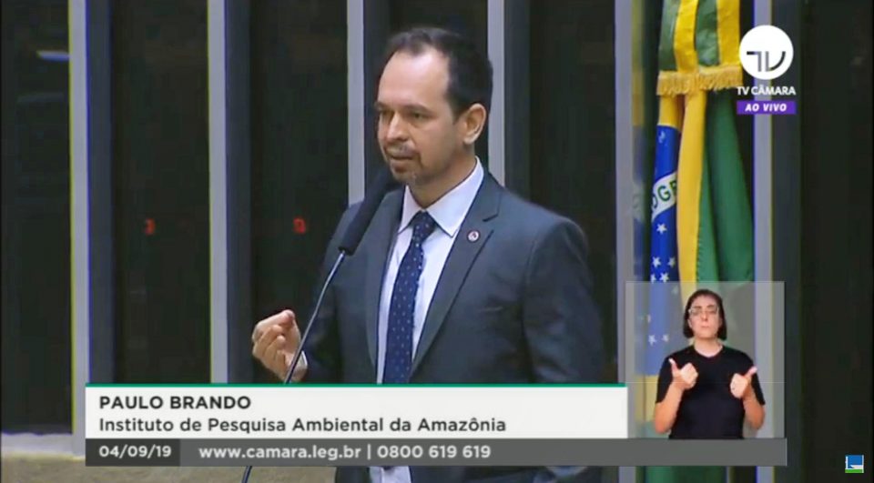 Dr. Paulo Brando testifying about Amazon deforestation and firesbefore the Brazilian congress