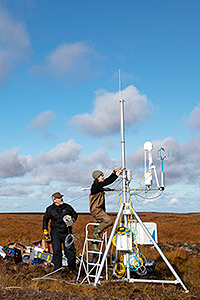 flux tower in the Yukon-Kuskokwim River Delta