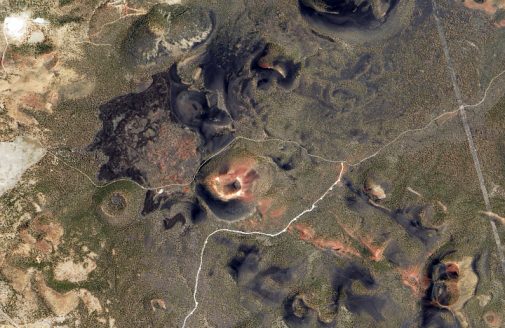 Aerial view of Siberian landscape.