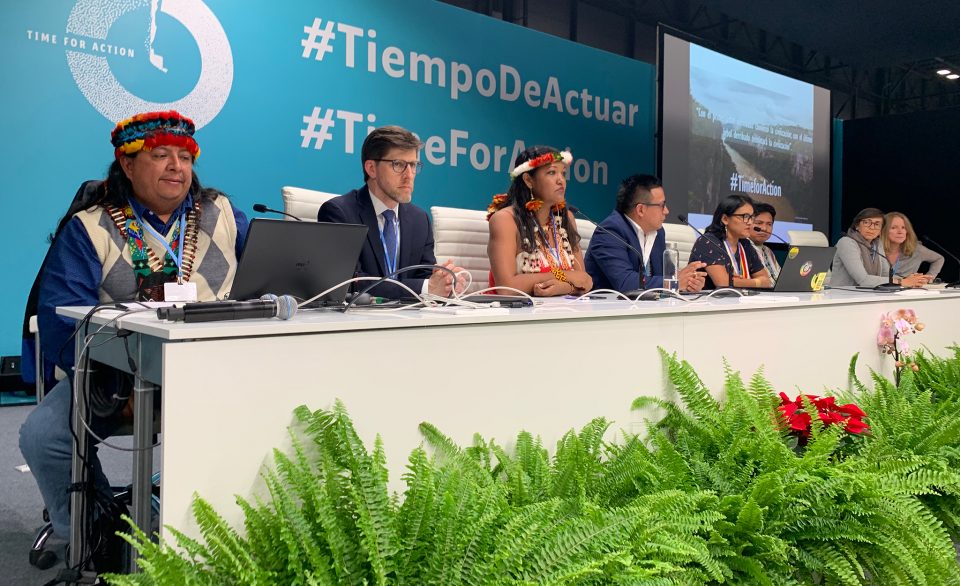 Wayne Walker on a panel discussion at COP25.