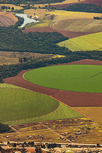 Aerial view of Brazil farmland