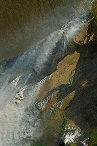 NASA Earth Observatory image of Brazil fires