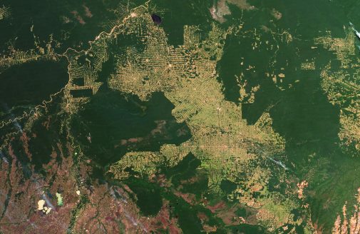 Satellite photo of Amazon deforestation