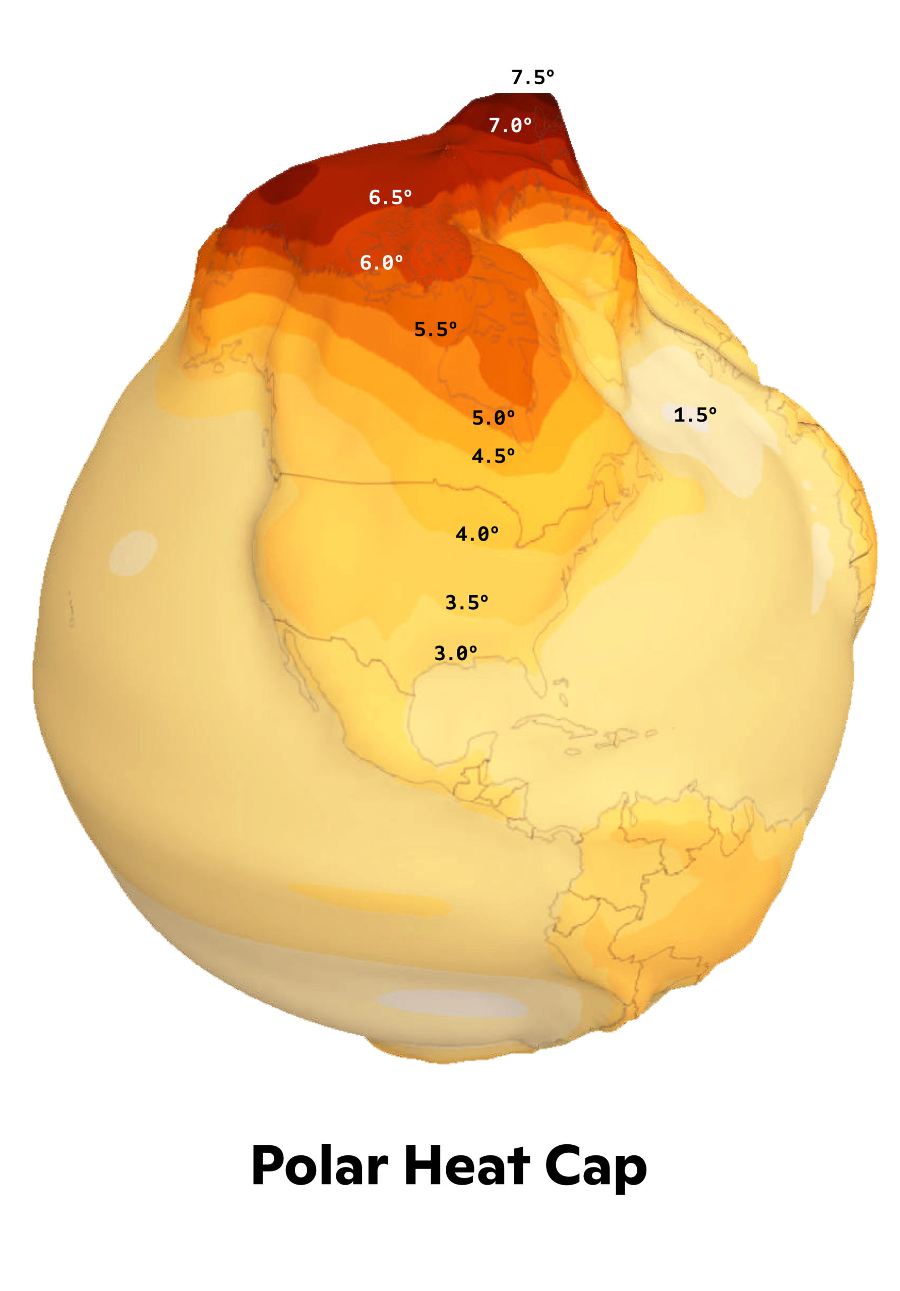 polar heat cap map