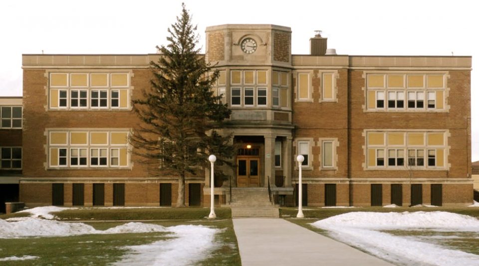 School building in Wellington, Ontario.