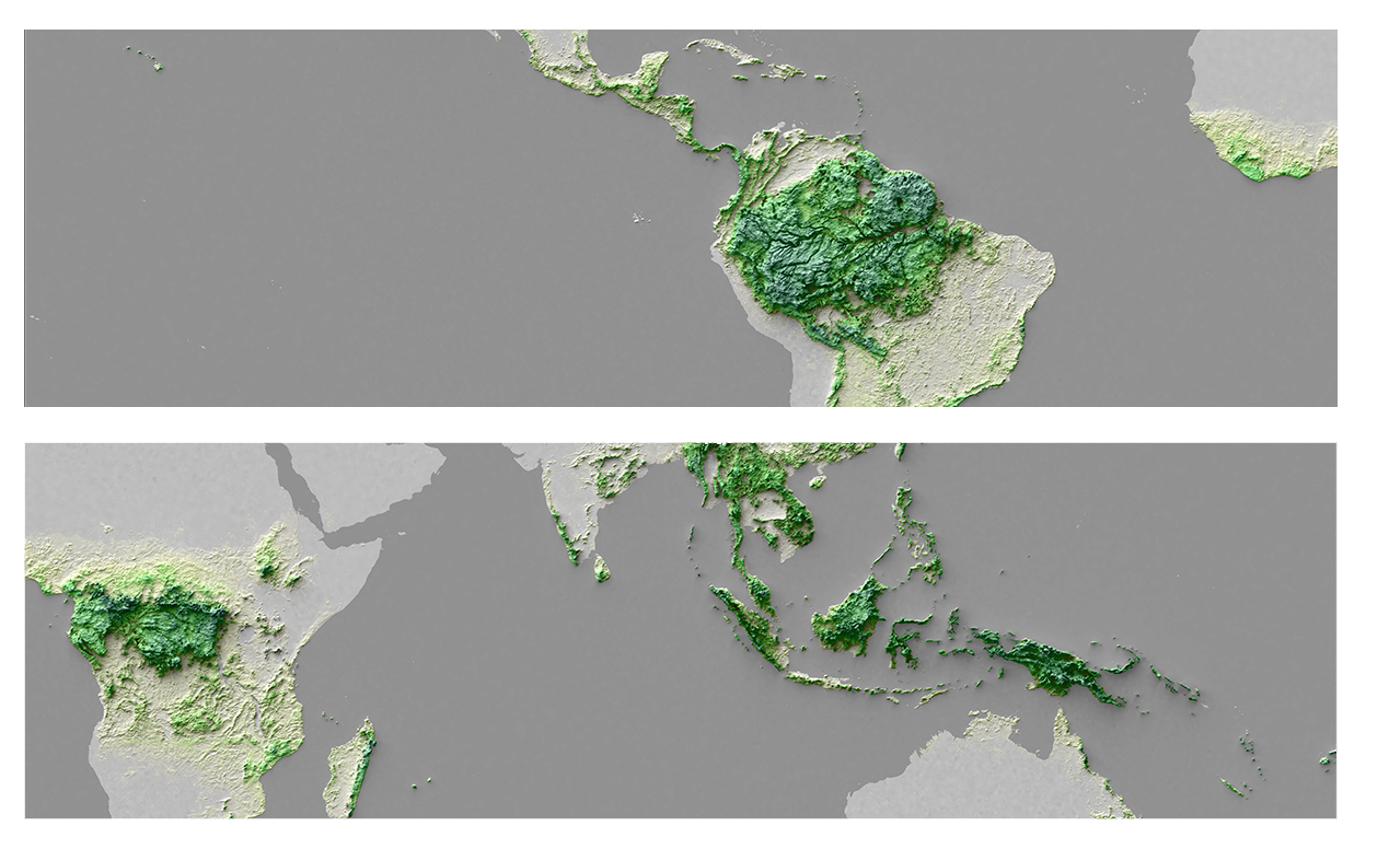 Satellite map showing carbon density