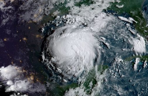 Hurricane Harvey, which stalled dangerously over Texas, on August 24, 2017. Photo courtesy of NOAA and NASA GOES Project