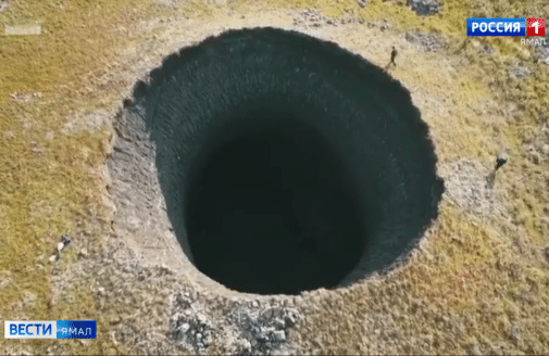 siberia methane permafrost crater