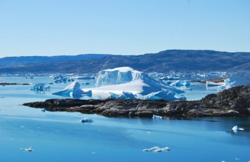 Melting sea ice along Greenland's shore