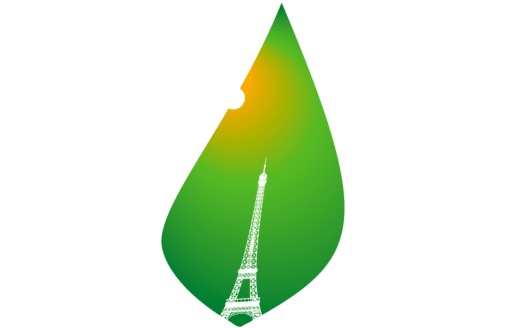 COP 21 icon of Eiffel Tower on a leaf