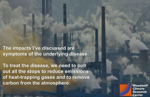 Slide presented during testimony empasizing the need to reduce emissions.