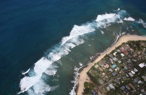 houses near eroding coastline