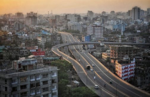 Major highway shown nearly empty of cars