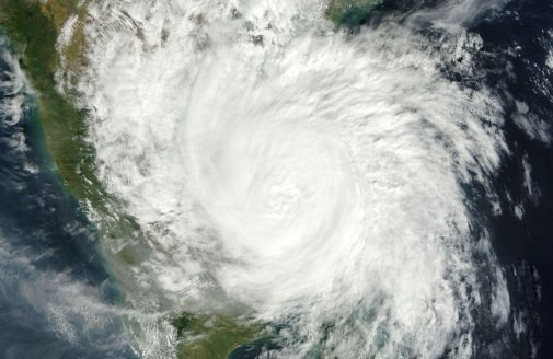 Satellite view of hurricane