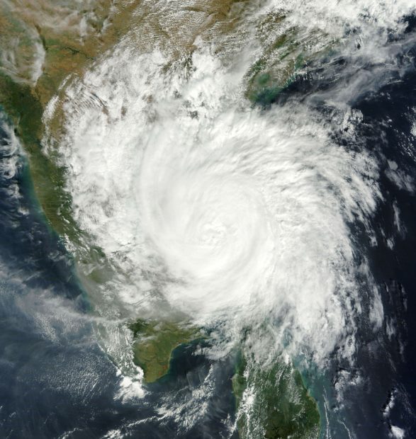 Satellite view of hurricane