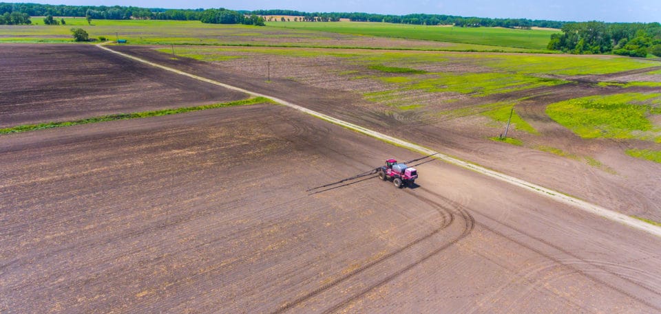 Field spraying in southwest Michigan.