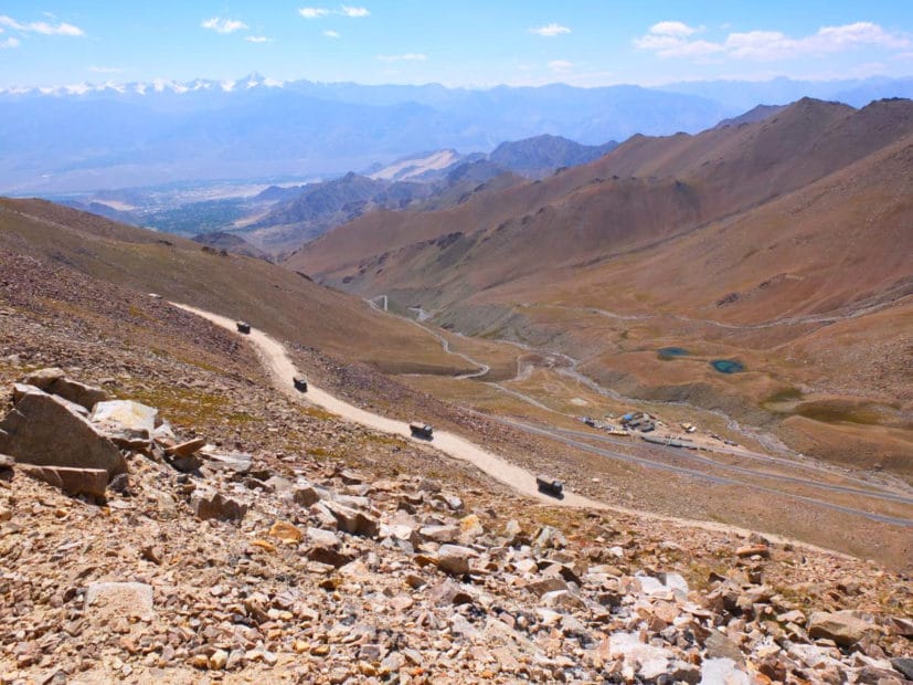 Indian Army trucks at Khardung La, near Leh, Jammu and Kashmir, India. Robert Szymanski, 2020