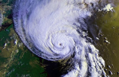 Hurrican satellite view