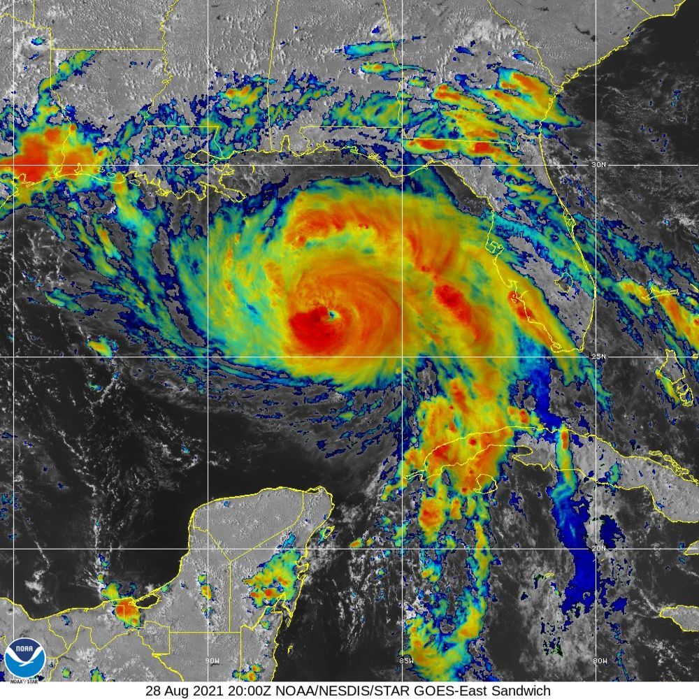 satellite imagery of hurricane Ida