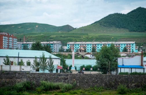 Apartment blocks in Hyesan, North Korea. Photo by Stefan Bruder