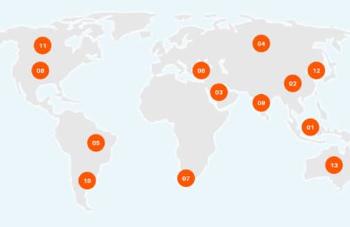 Assessing Climate Risk workshops map