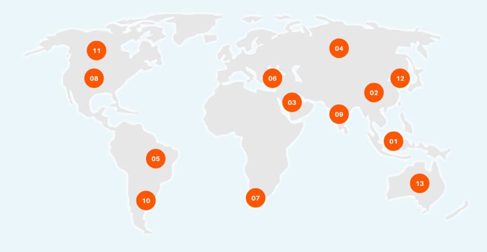 Assessing Climate Risk workshops map