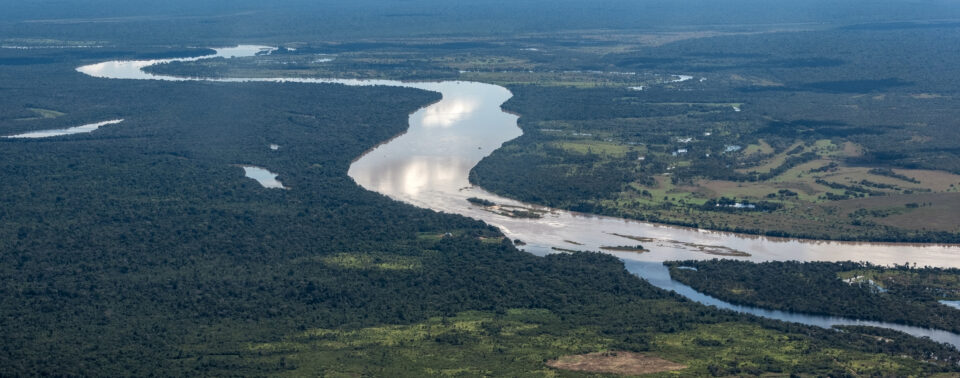 Amazonian river viewed from the air