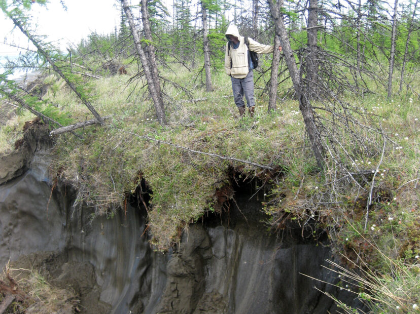 Exposed permafrost thaw.