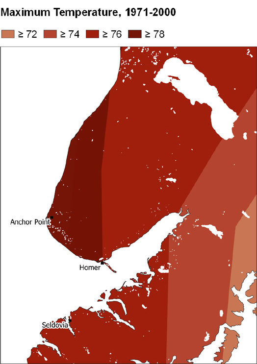 Maximum Temperature 1971-2000 map