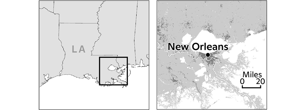 Maps of New Orlean's location