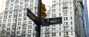 Wall Street street sign in New York City.