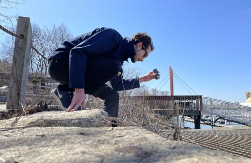 dominick dusseau measures stormdrain outfall