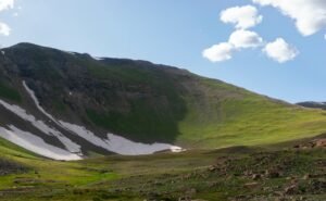 A steep slope in the San Juan Mountains, CO