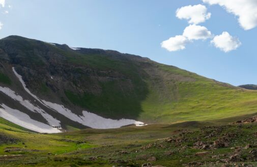 A steep slope in the San Juan Mountains, CO