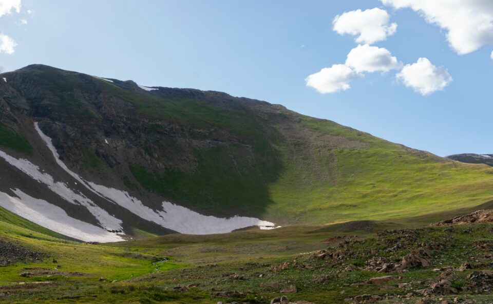 A steep slope in the San Juan Mountains, CO