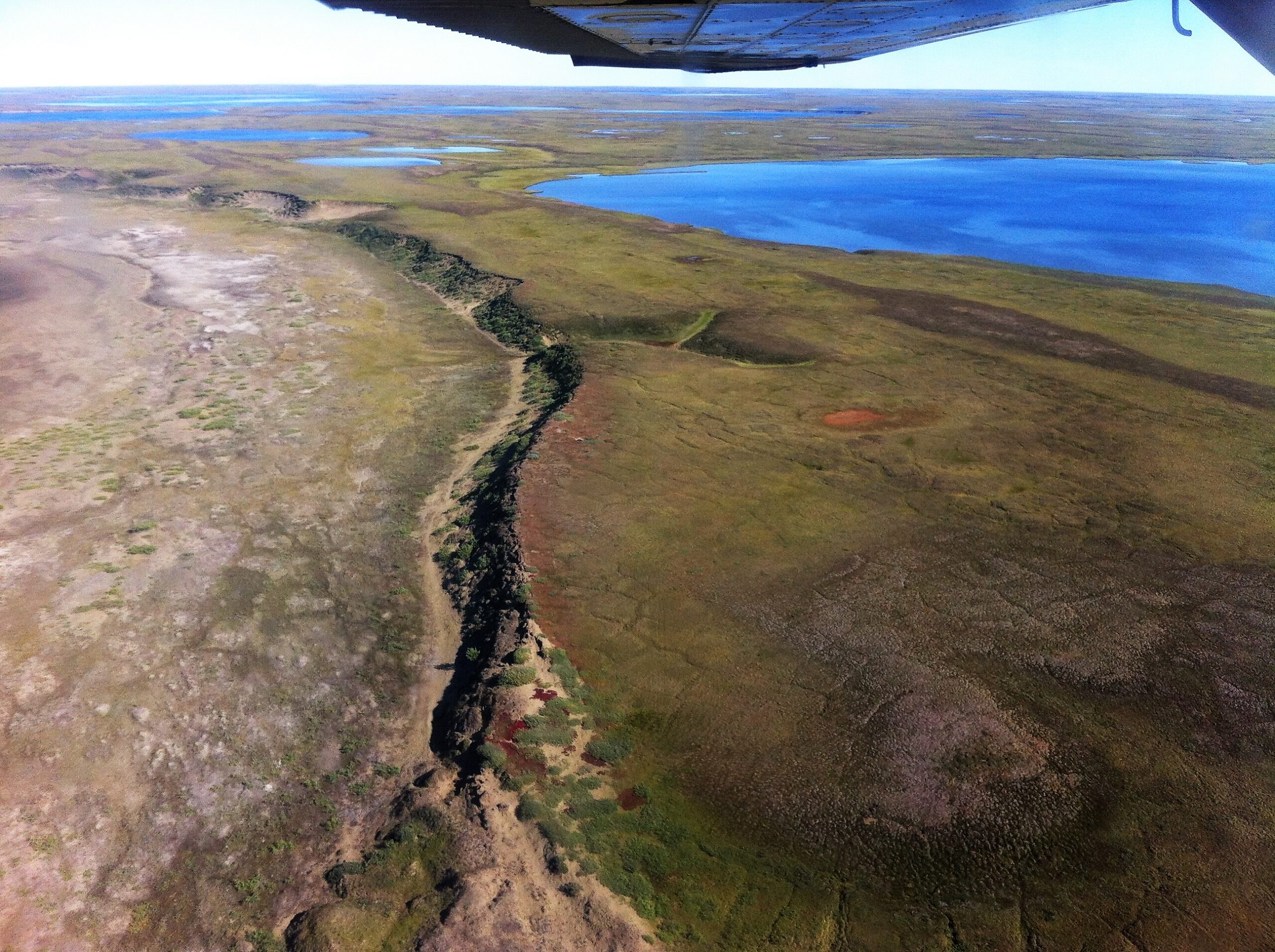 drained arctic lake