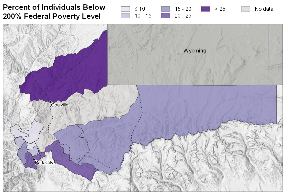 Poverty map for Summit County, Utah