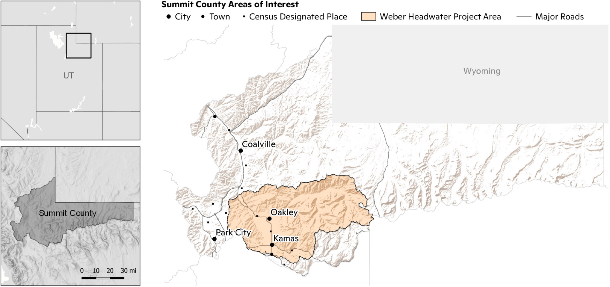 map of Summit County, Utah