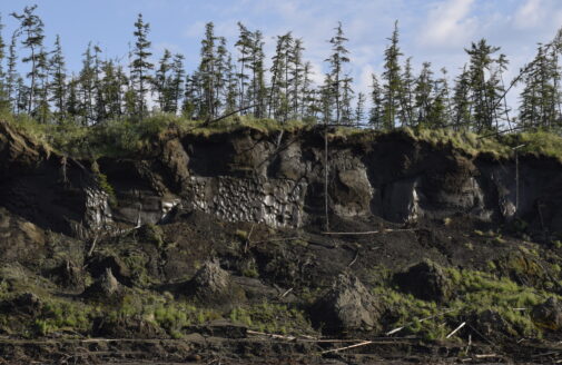 erosion on permafrost landscape