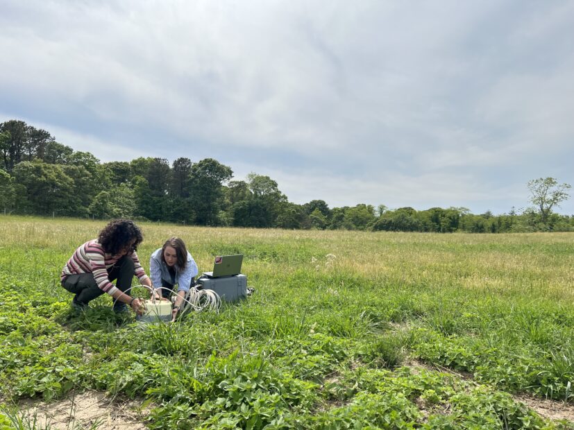 Haydee Hernandez-Yanez and Coleen smith measure carbon flux